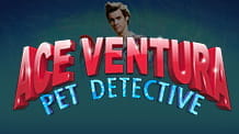 Logo of the Ace Ventura slot from Playtech.