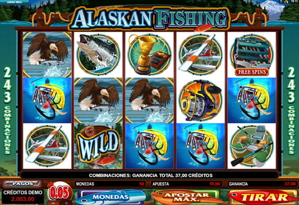 The image shows a game to the slot Alaskan Fishing.