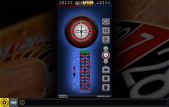 Screen during a game of VIP vertical roulette in one of the casinos with Gaming1.