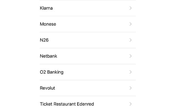 List of banks accepted by Apple Pay.