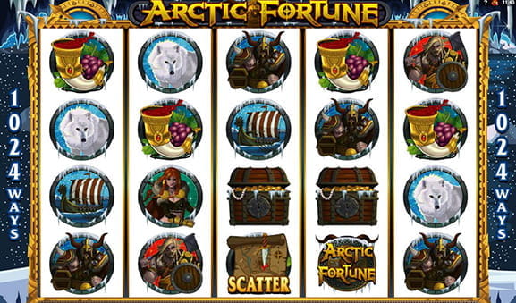 Main screen of the game. By clicking here, you can try to play Arctic Fortune totally free of charge, without registration or for any real money.