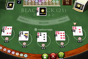 Play blackjack in its multi-hand variant from Playtech from the Merkurmagic app
