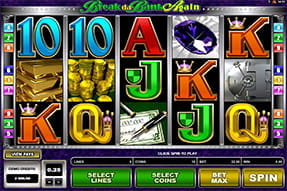All the symbols of the Break da Bank Again slot machine at the Paston casino.