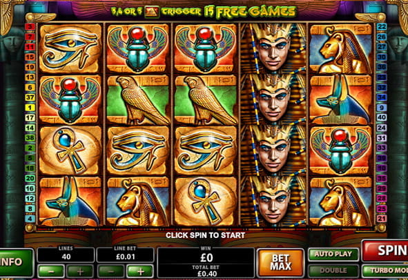 Game screen of the Cat Queen slot from Playtech.