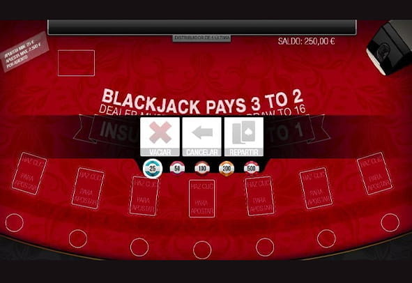 Vip Multi-Hand blackjack game board in demo version for online casinos.