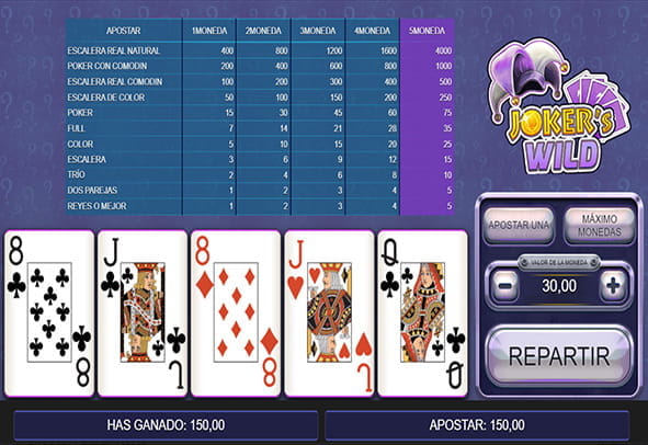 Play Joker's Wild video poker from the provider Section8 Studio.