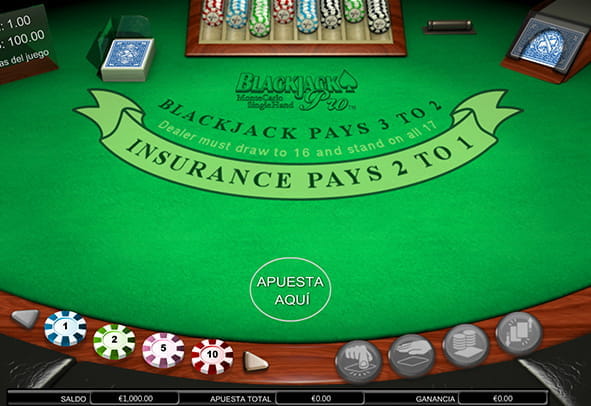 Monte Carlo Single Hand blackjack game board.