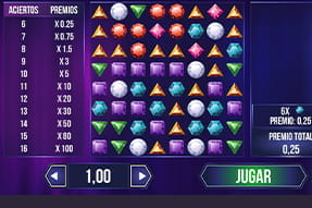 The Diamond Ultra Cash game of chance in the mobile version of Canal Bingo.
