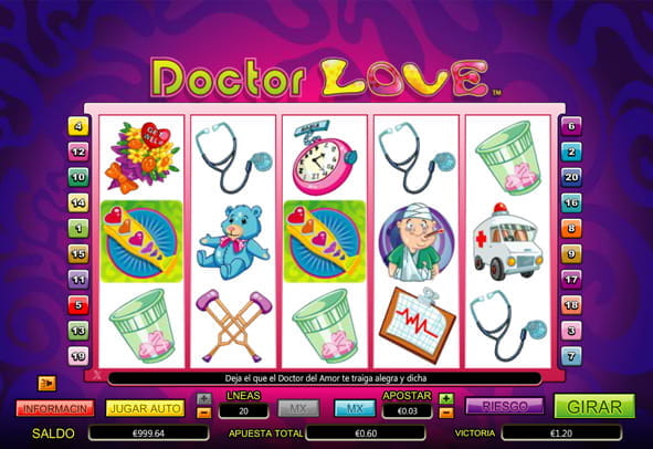 The image shows the main screen of the Doctor Love slot.