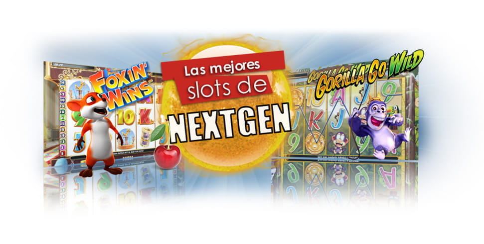 Game screen of the Foxin' Wins and Gorilla Go Wild slots and in the center you can read: the best NextGen slots.