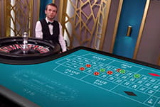Live roulette table with a dealer
