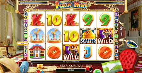 The Foxin Wins slot from NextGen Gaming with its five reels, three rows and the friendly fox who is the protagonist of the title.