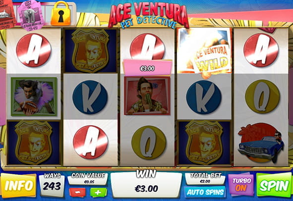 Try now the Ace Ventura machine totally free, without registration or real money deposit.