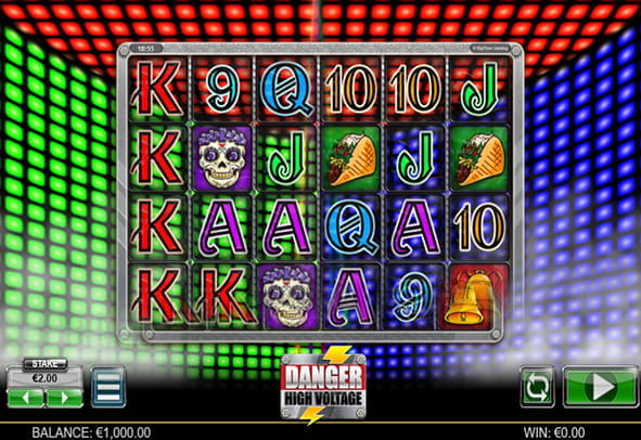 Danger High Voltage slot board for online casinos.