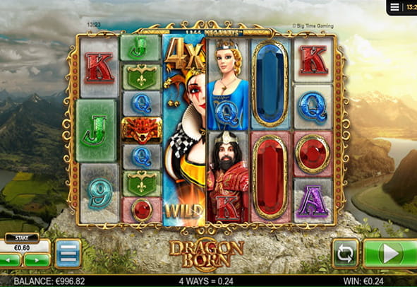 Dragon Born slot game board for online casinos.
