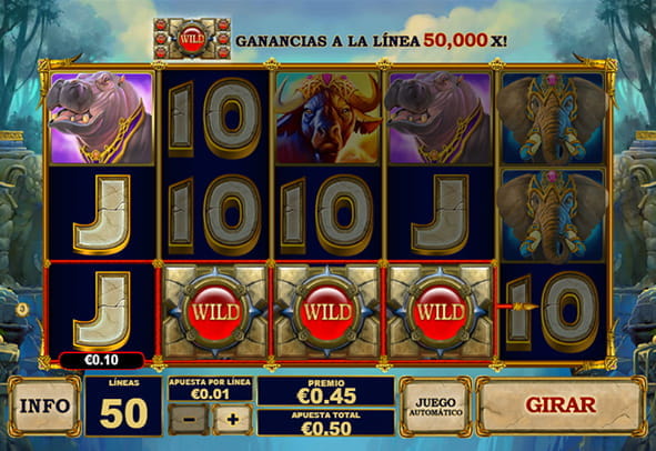 Jungle Giants slot board developed by Playtech.