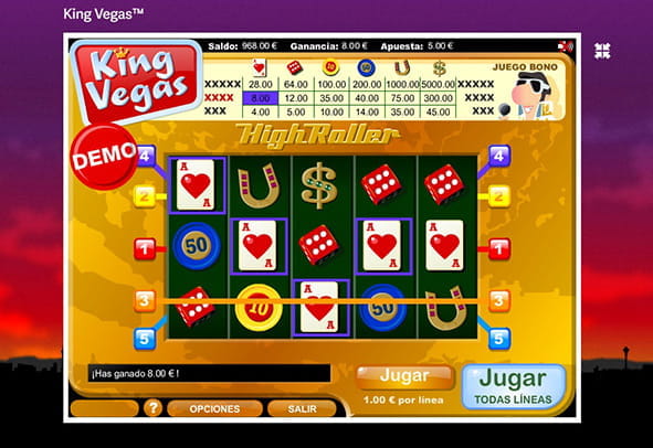 Try now the King Vegas machine totally free, without registration or real money deposit.