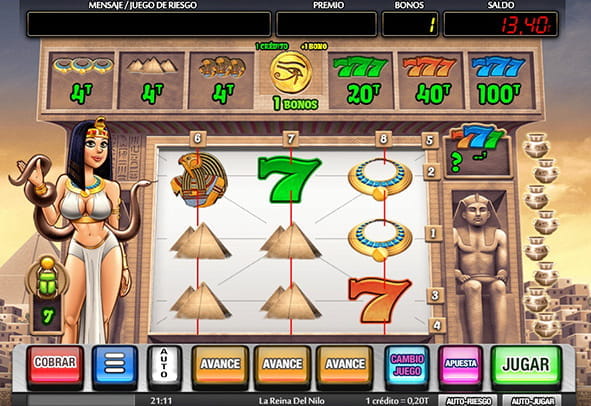Try now the Queen of the Nile machine totally free, without registration or real money deposit.