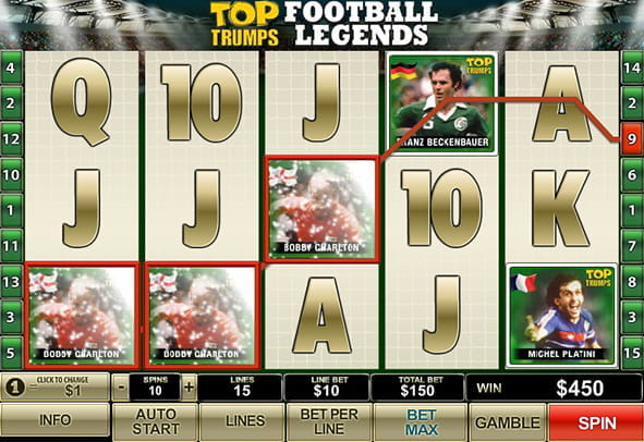 Try now the Football Legends machine totally free, without registration or real money deposit.