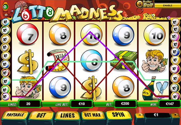 Try now the Lotto Madness machine totally free, without registration or real money deposit.