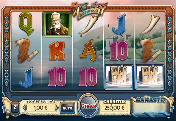 Luck Ness slot board for New Zealand online casinos with 5 reels and 3 rows.