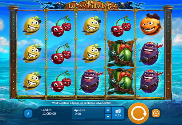 The Lucky Pirates slot with 5 reels and 9 paylines.