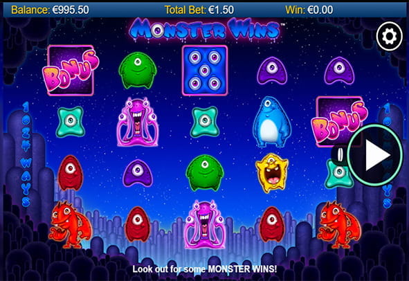 Monster Wins slot screen from NextGen Gaming.