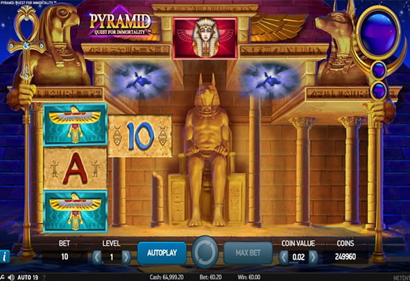 Try now the Pyramid machine totally free, without registration or real money deposit.