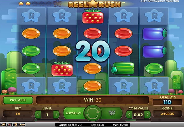 Try now the Reel Rush machine totally free, without registration or real money deposit.