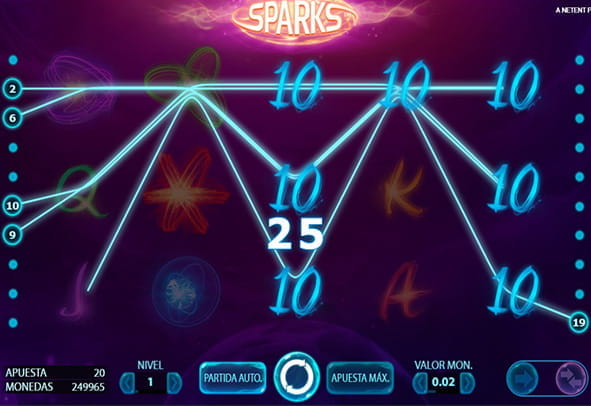 Try now the Sparks machine totally free, without registration or real money deposit.