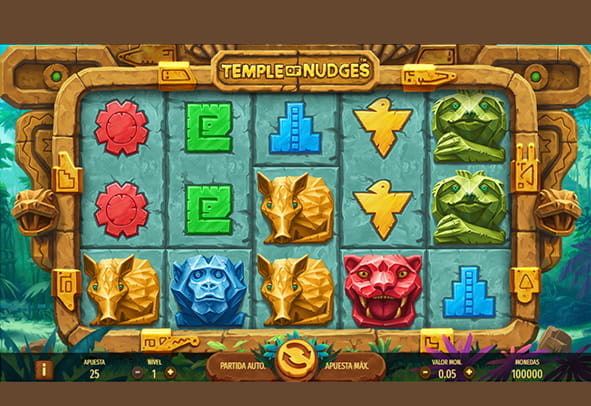 Temple of Nudges slot board developed by NetEnt.