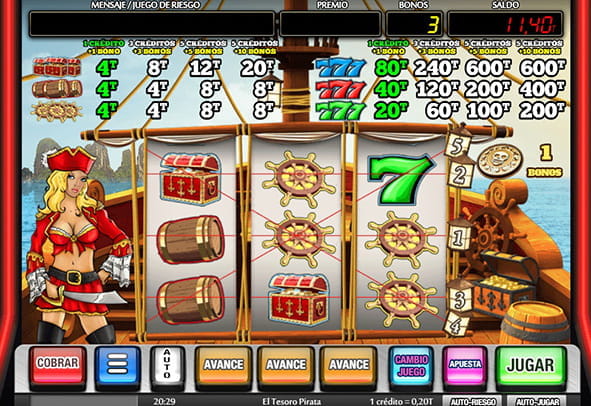 Try now the Pirate Treasure machine totally free, without registration or real money deposit.