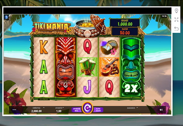 A game of Microgaming's Tiki Mania slot.