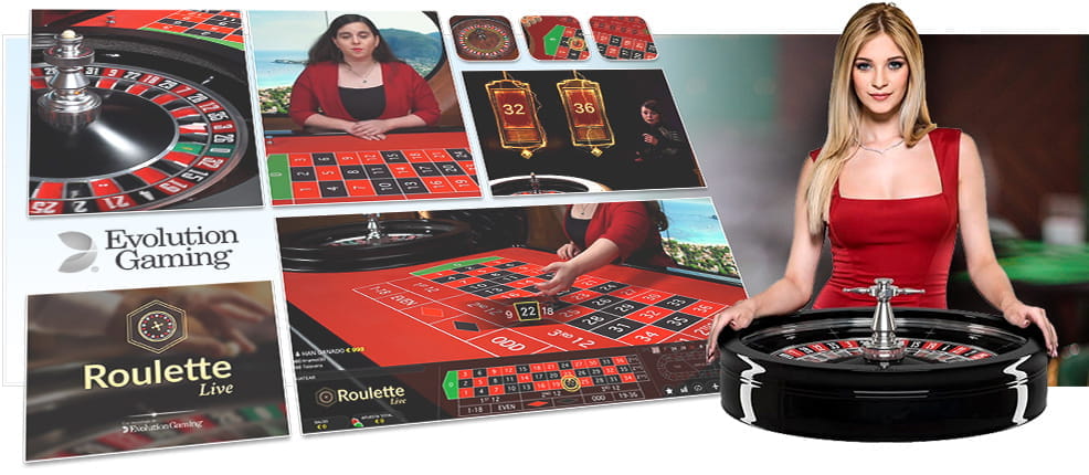 Collage with some of the main Evolution Gaming games in New Zealand casinos.