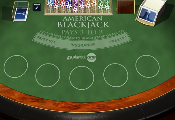American Blackjack game table.