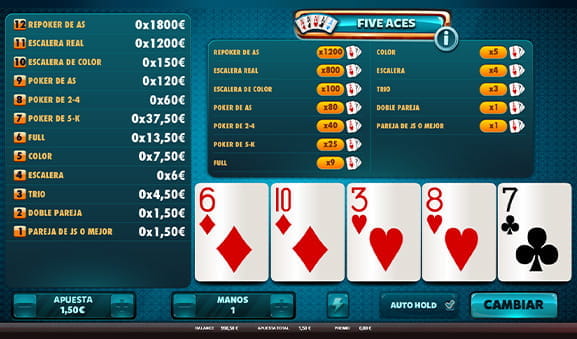 Cover of the video poker game Five Aces.