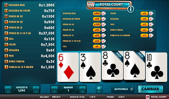 Cover of the video poker Royal Court by Red Rake.