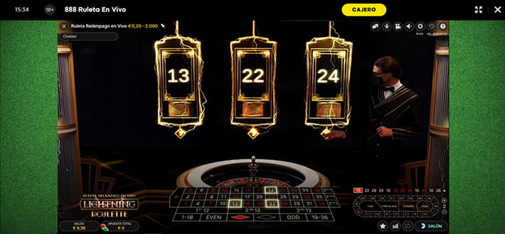 Play Lightning live roulette at 888casino live casino in New Zealand.