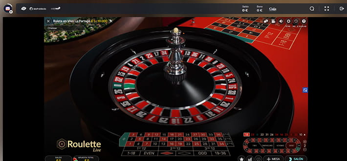 Live roulette game La Partage available at Casumo live casino in New Zealand.