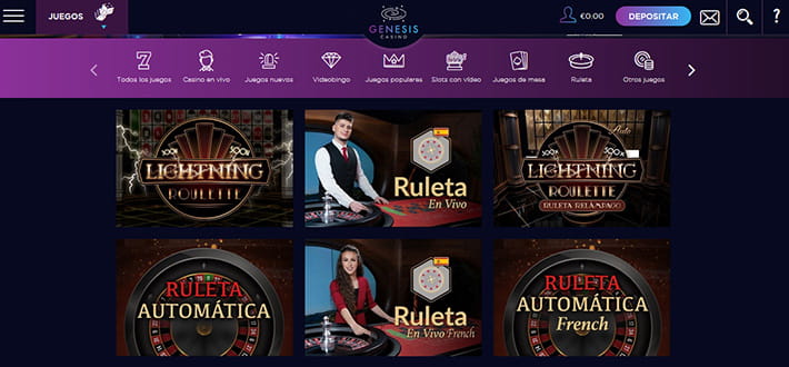 Live Evolution live roulette wheels available at Genesis Casino in New Zealand.