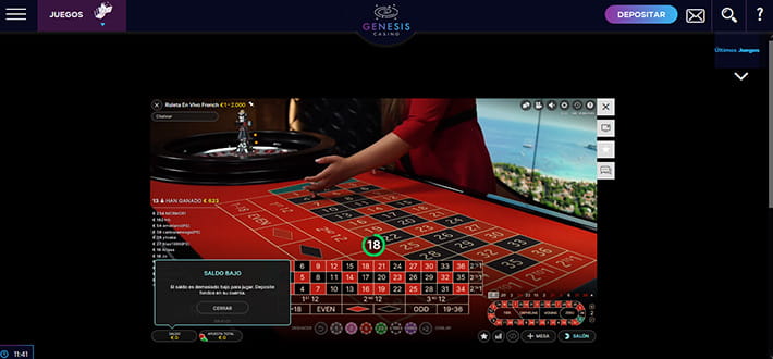 Play live French roulette with live dealer at Genesis Casino in New Zealand.