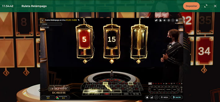 Lightning live roulette game from Mr Green live casino in New Zealand.