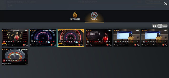 Playtech live roulette wheels available at Sportium live online casino in New Zealand.