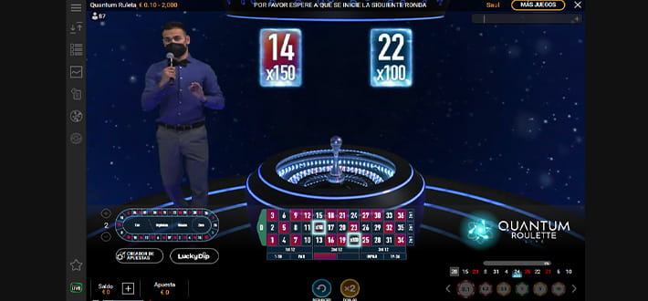 Play a live Quantum roulette available at Sportium live online casino in New Zealand.