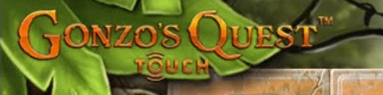 Logo of the Gonzo's Quest online slot in the mobile version.
