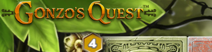 Logo of the Gonzo's Quest online slot in the computer version.