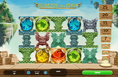 The Secrets of Phoenix slot with cascading reels and free spins on Canal Bingo.