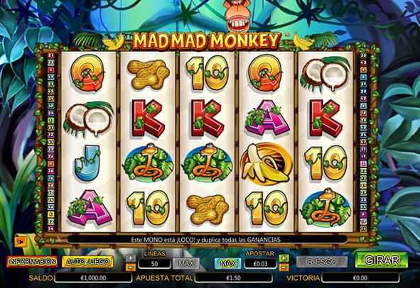 Cover of the Mad Mad Monkey slot from NextGen Gaming with five reels and three rows.