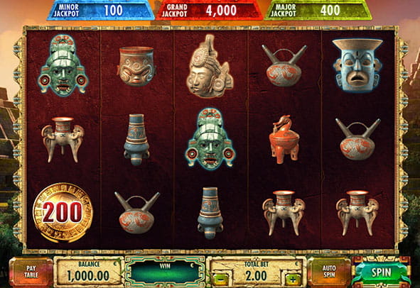 Cover of the slot game for online casinos, Maya, developed by the company Red Rake Gaming.