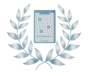 A laurel wreath and a mobile device.